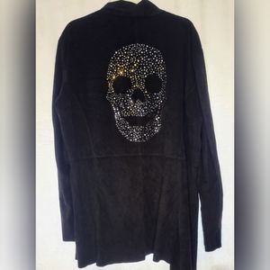 Pamela Dennis faux suede skull blazer